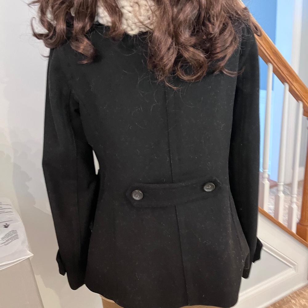Gap Black Wool Pea Coat Size Small - Picture 11 of 13